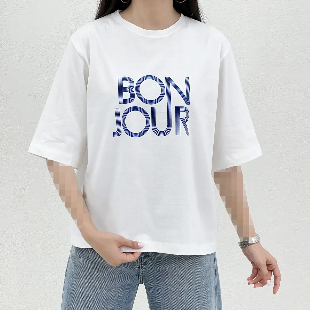 تیشرت باکسی زنانه Bonjour | آی بولک