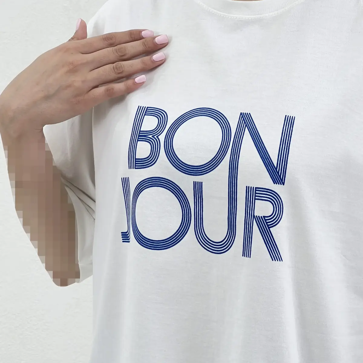 تیشرت باکسی زنانه Bonjour | آی بولک
