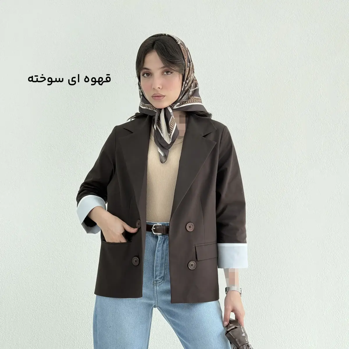 کت زنانه لینن آستن پاکتی | آی بولک
