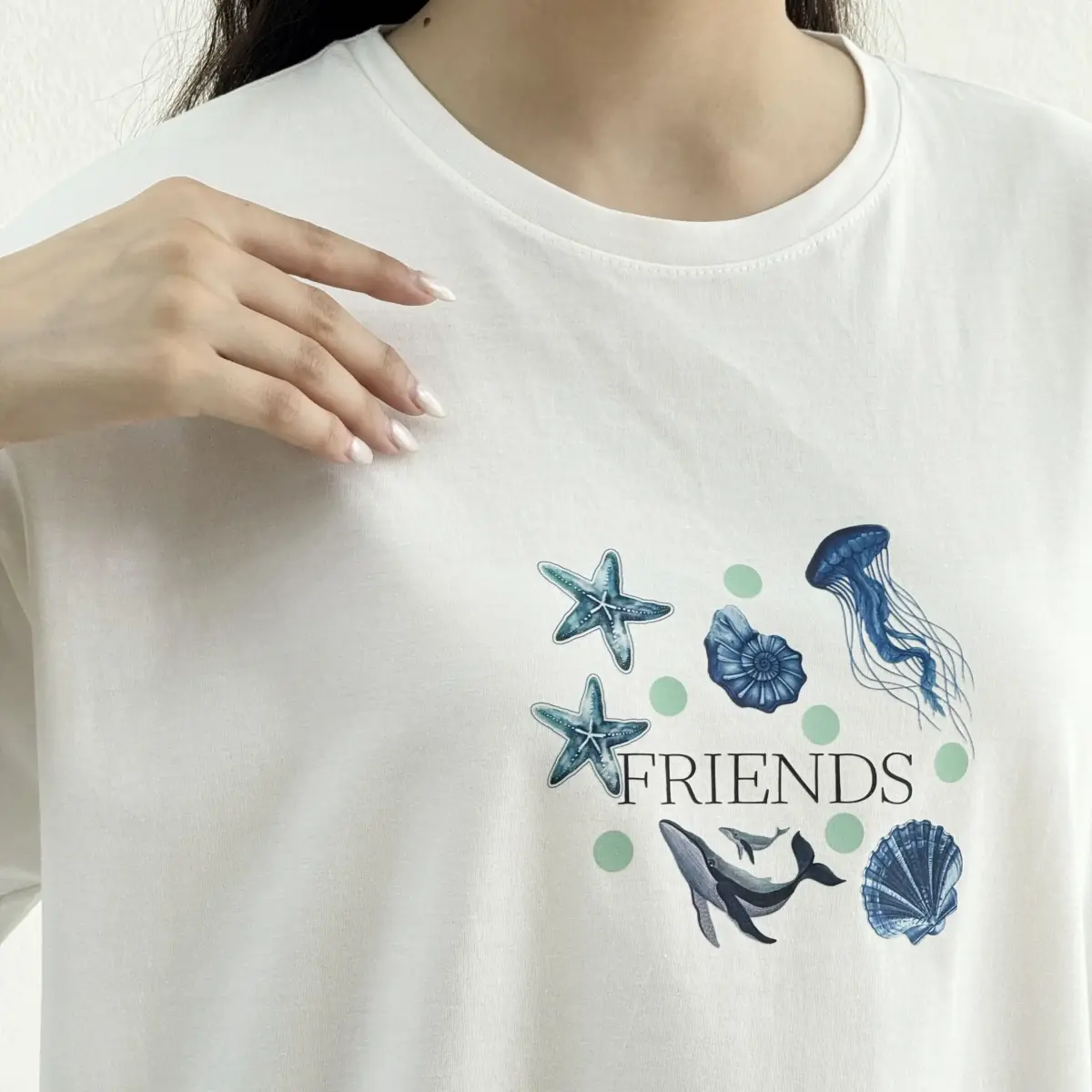 تیشرت باکسی زنانه Sea friends | آی بولک