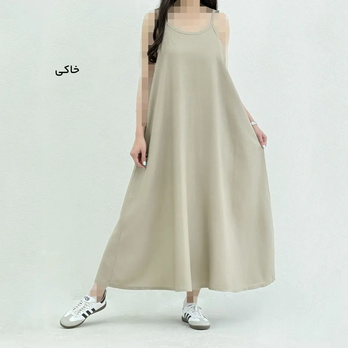 پیراهن بلند لینن زنانه بندی | آی بولک