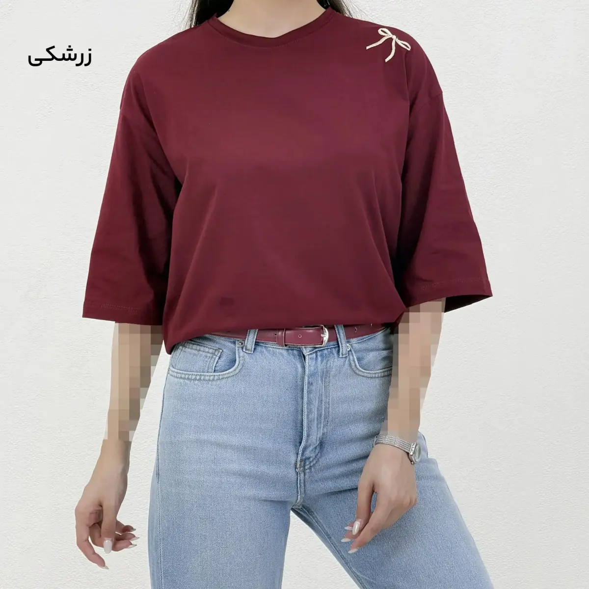 تیشرت زنانه باکسی پاپیون | آی بولک