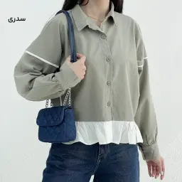 شومیز زنانه لینن پایین چین