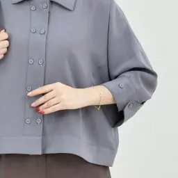 شومیز زنانه سیلک دو دکمه