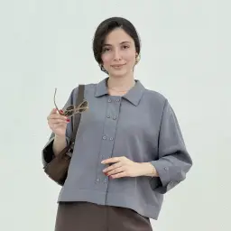 شومیز زنانه سیلک دو دکمه