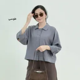شومیز زنانه سیلک دو دکمه