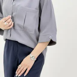 شومیز زنانه سیلک تک جیب
