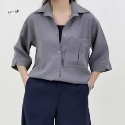شومیز زنانه سیلک تک جیب