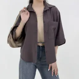 شومیز زنانه سیلک تک جیب