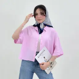 شومیز زنانه لینن یقه مردانه
