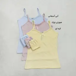 ست زنانه تاپ و شورت لبه توری