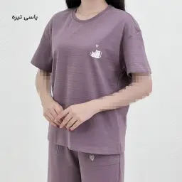 تیشرت زنانه یقه گرد استیکر