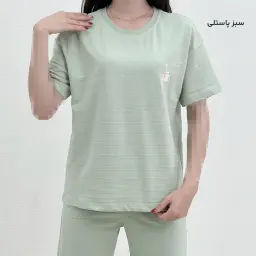 تیشرت زنانه یقه گرد استیکر