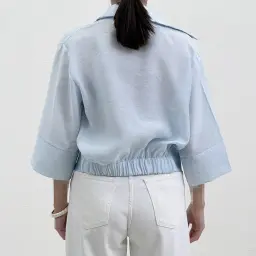 شومیز کراپ زنانه سیلک پری