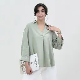 شومیز زنانه لینن جلو بسته