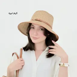 کلاه حصیری زنانه کمربنددار