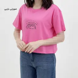 تیشرت کراپ چاپی یقه گرد