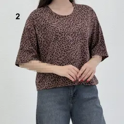 تیشرت کراپ زنانه طرح  پلنگی