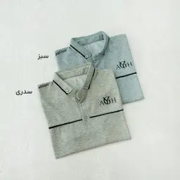 تیشرت مردانه دو دکمه ملانژ