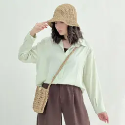 شومیز زنانه سیلک یقه مردانه