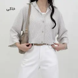 شومیز زنانه لینن راه راه | آی بولک