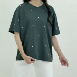 تیشرت زنانه نخ و پنبه گلدار | آی بولک