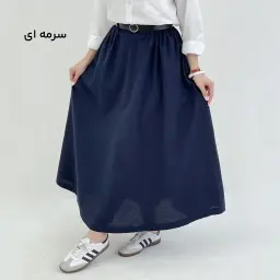 دامن زنانه لینن کمربند دار | آی بولک
