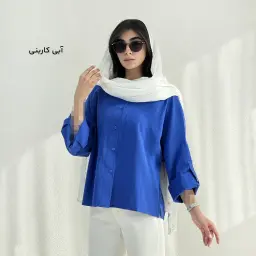 شومیز زنانه لینن یقه گرد | آی بولک