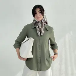 شومیز زنانه لینن جلو دکمه | آی بولک