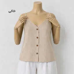 تاپ زنانه لینن جلو دکمه | آی بولک
