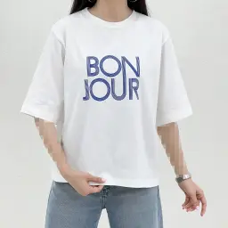تیشرت باکسی زنانه Bonjour | آی بولک