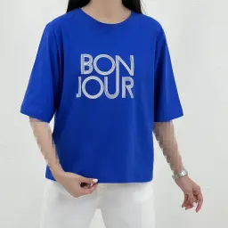 تیشرت باکسی زنانه Bonjour | آی بولک