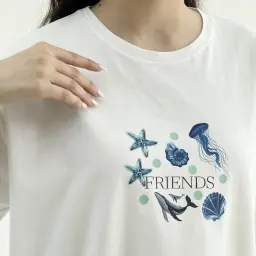 تیشرت باکسی زنانه Sea friends | آی بولک