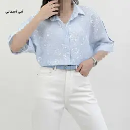 شومیز زنانه لینن راه راه طرحدار | آی بولک