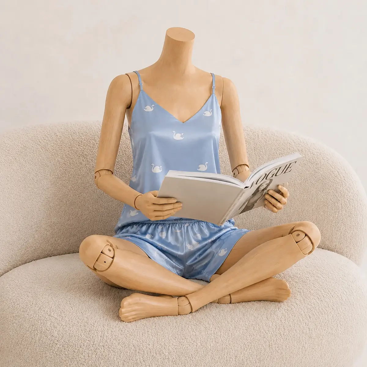 ست ساتن تاپ و شورتک راحتی زنانه | آی بولک