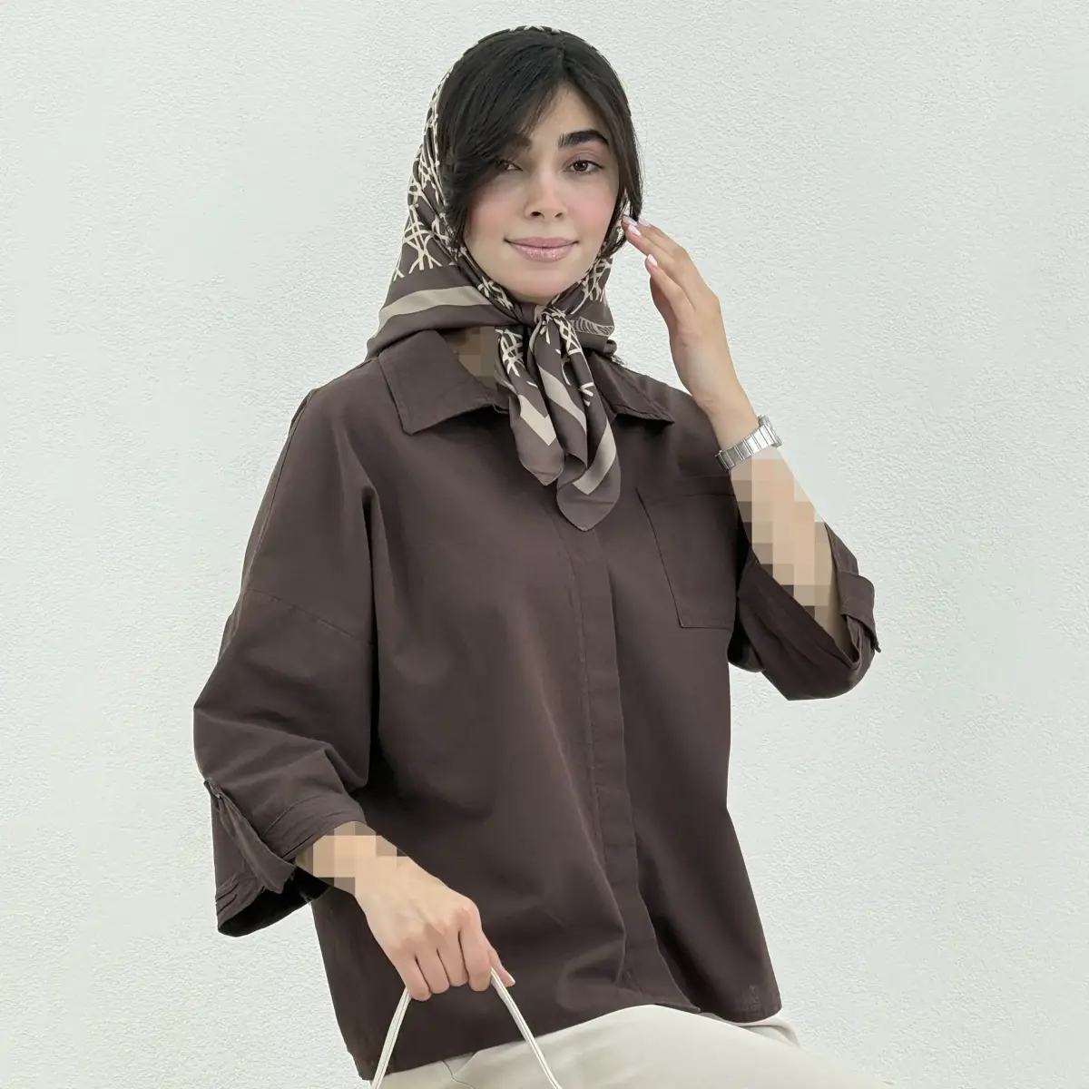 شومیز زنانه لینن پشت دکمه | آی بولک