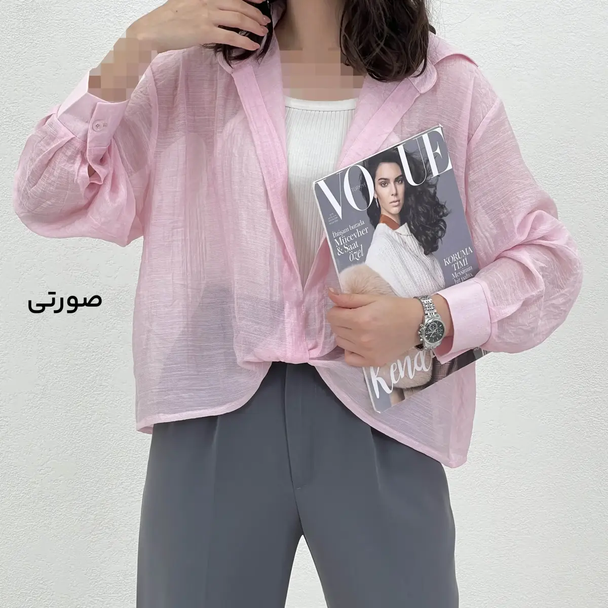 شومیز زنانه پری شیشه ای گندم | آی بولک