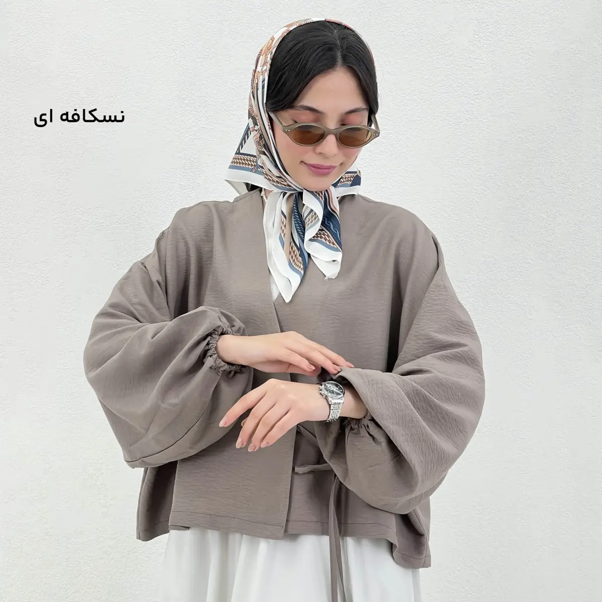 شومیز زنانه قواره دار سیلک بغل بندی | آی بولک
