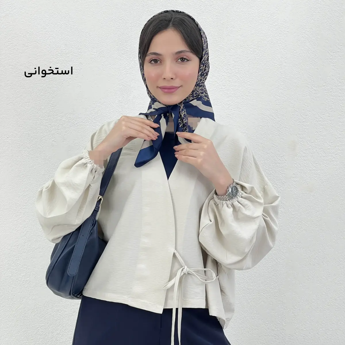 شومیز زنانه قواره دار سیلک بغل بندی | آی بولک