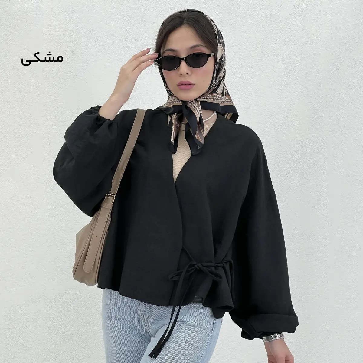 شومیز زنانه قواره دار سیلک بغل بندی | آی بولک