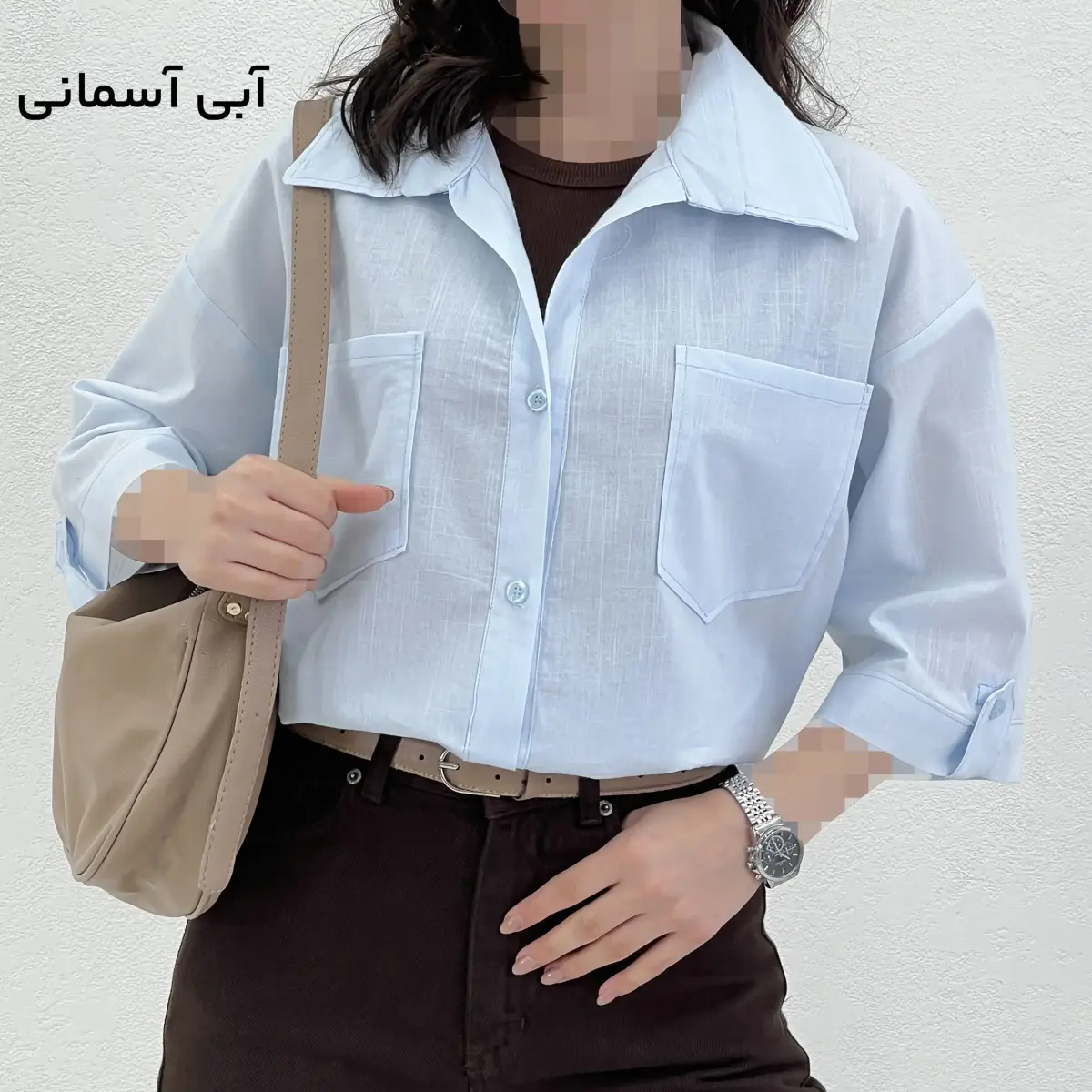 شومیز زنانه لینن دو جیب | آی بولک