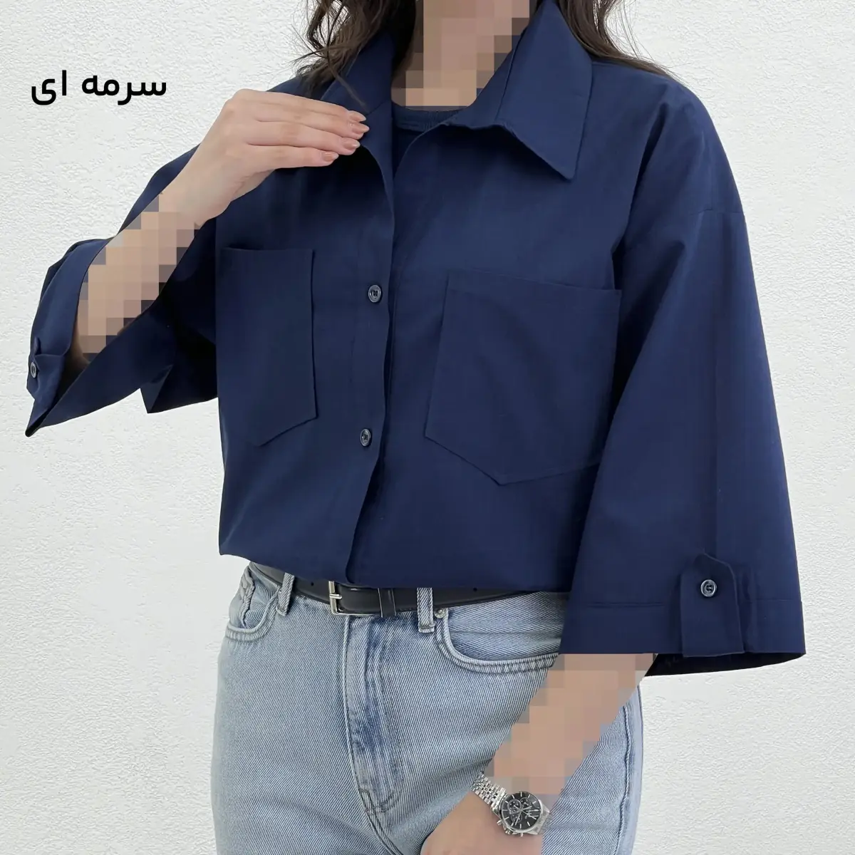 شومیز زنانه لینن دو جیب | آی بولک