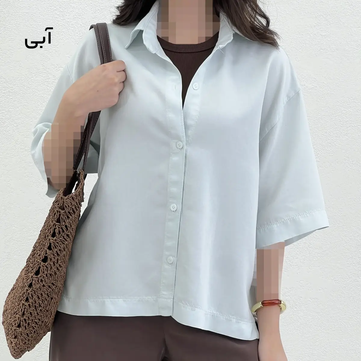 شومیز زنانه کتان  آستین سه ربع | آی بولک