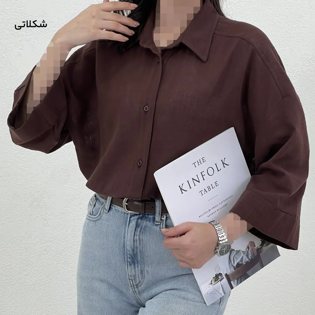 شومیز زنانه لینن آستین پاکتی | آی بولک
