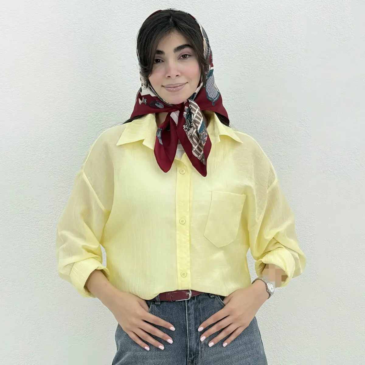 شومیز زنانه پری شیشه ای جیب دار | آی بولک
