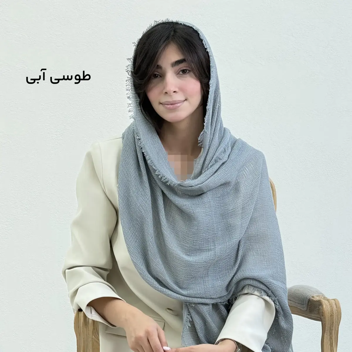 شال زنانه لینن حصیری دور ریش | آی بولک