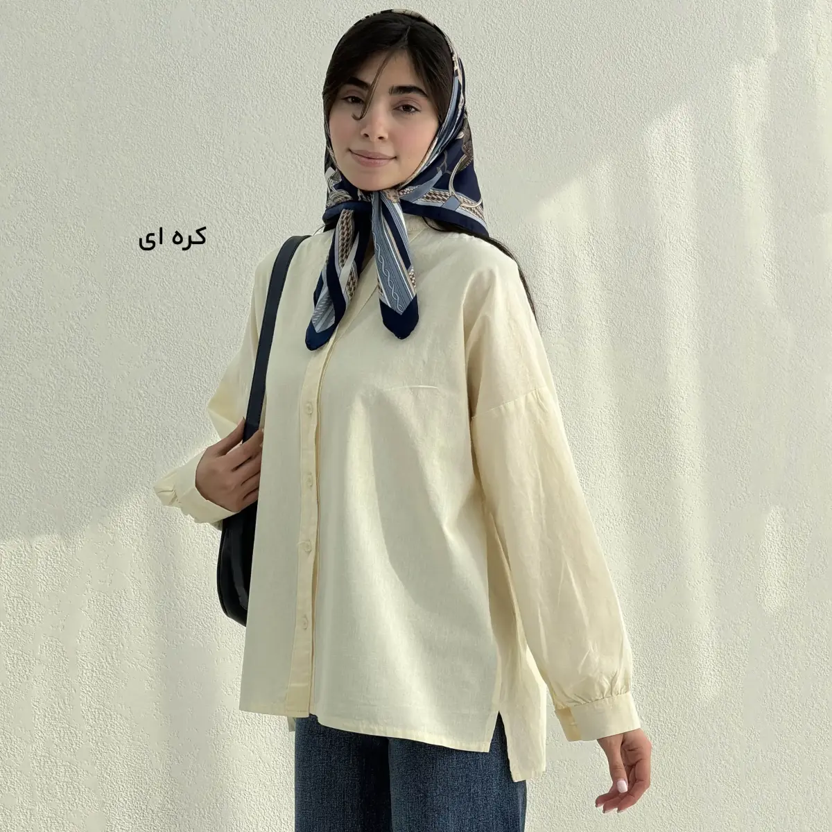 شومیز زنانه لینن یقه فرنچ | آی بولک