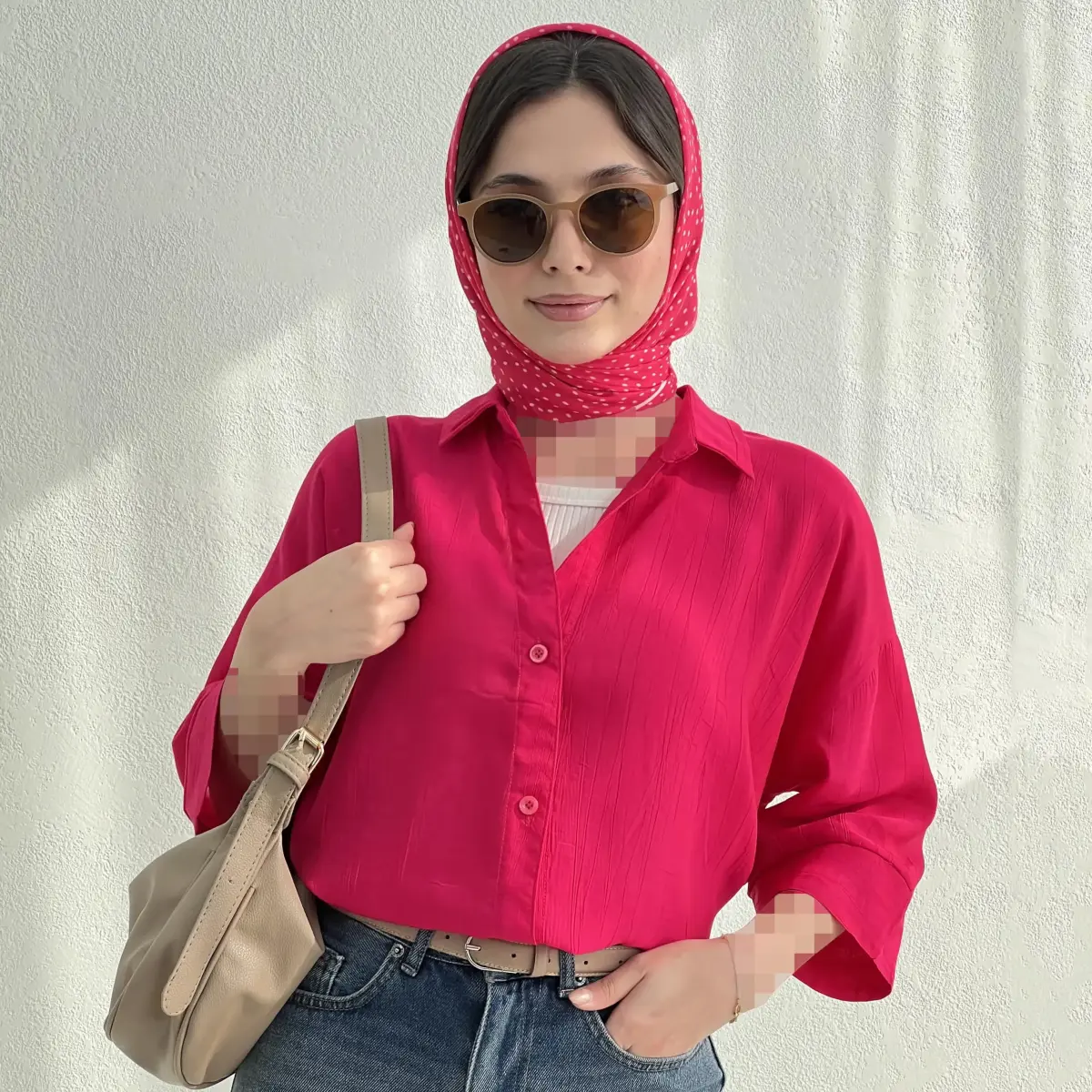 شومیز باکسی زنانه یقه مردانه NR | آی بولک