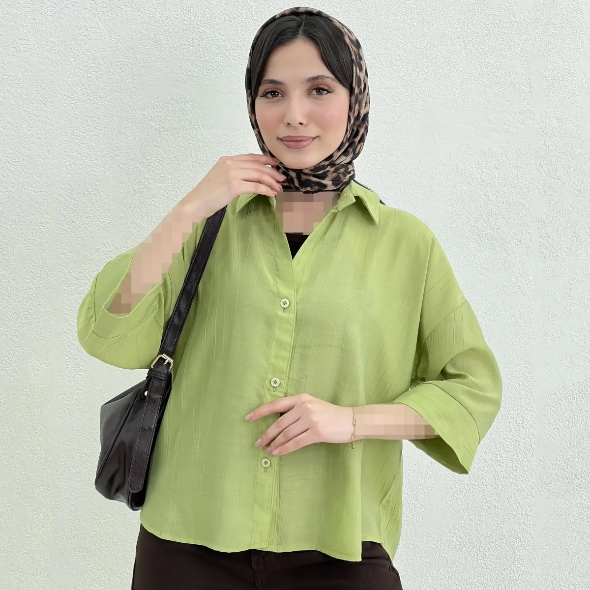 شومیز باکسی زنانه یقه مردانه NR | آی بولک