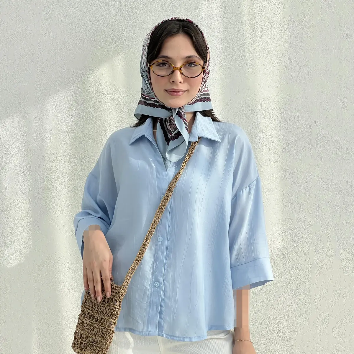 شومیز باکسی زنانه یقه مردانه NR | آی بولک